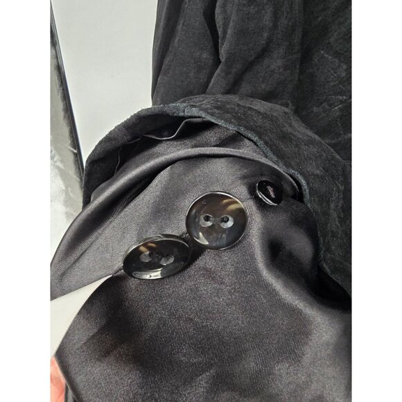 Dennis Basso Size 1X Womens Black Genuine Leather Suede Jacket Button Up - Picture 5 of 6